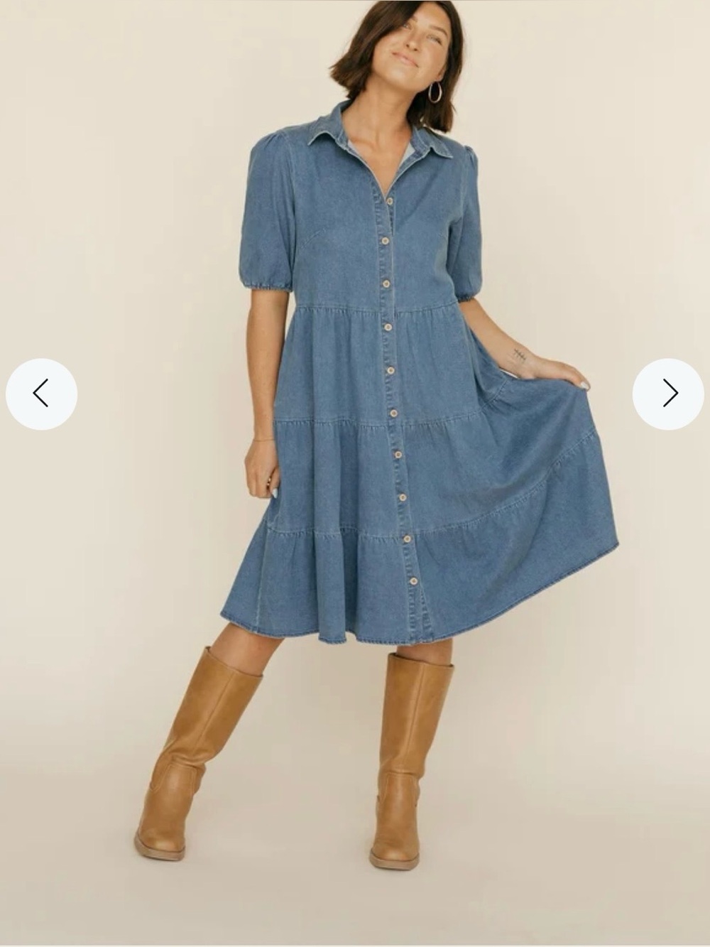 Love Olive Co Wilson Dress in Blue Denim